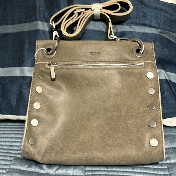 Hammitt Handbags - NWT Hammitt Tony Medium Pewter Brushed Silver Leather Crossbody Bag
